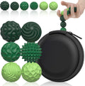 Silicone Magnetic Balls, Fidget Toys for Adults & Teens, 6PCS Stress Balls Sensory Toy, Quiet Magnet Desk Fidgets with Textured, ADHD Anxiety Relief Items, Fun Stocking Suffers Gifts (Green)