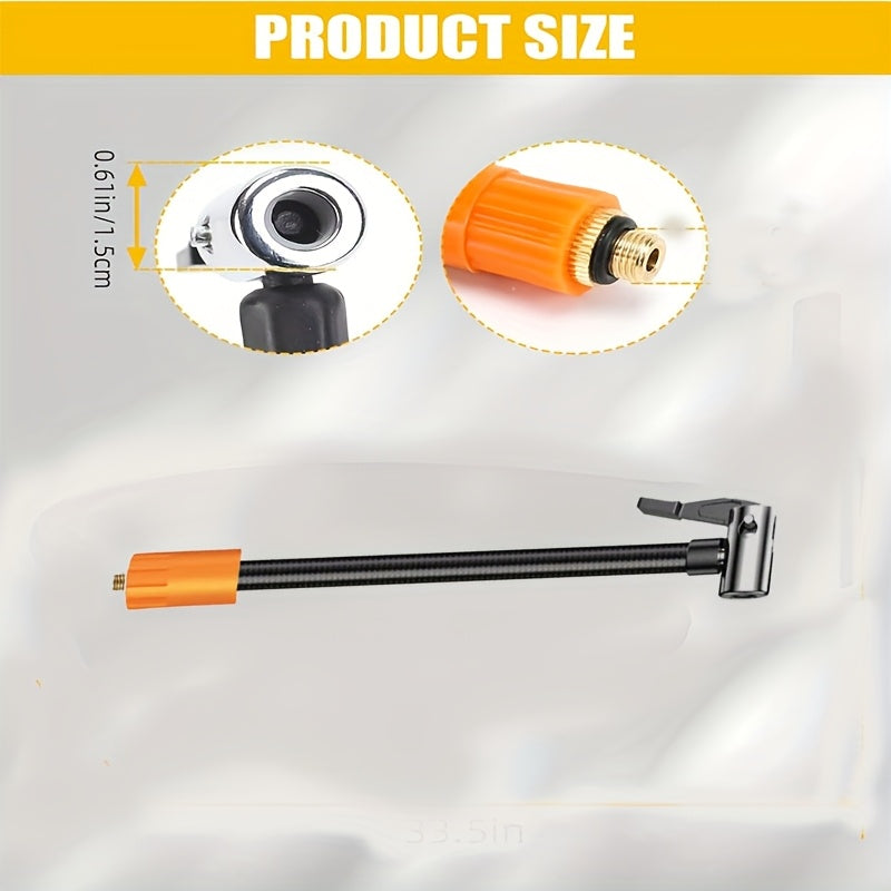 30cm/11.8in Tire Inflator Quick-Release Replacement Hose, Car-Mounted Air Pump, Heat-Resistant Inflation Air Hose, Emergency Jump Starter, M6 Air Hose Thread Specification Tire Inflation Hose
