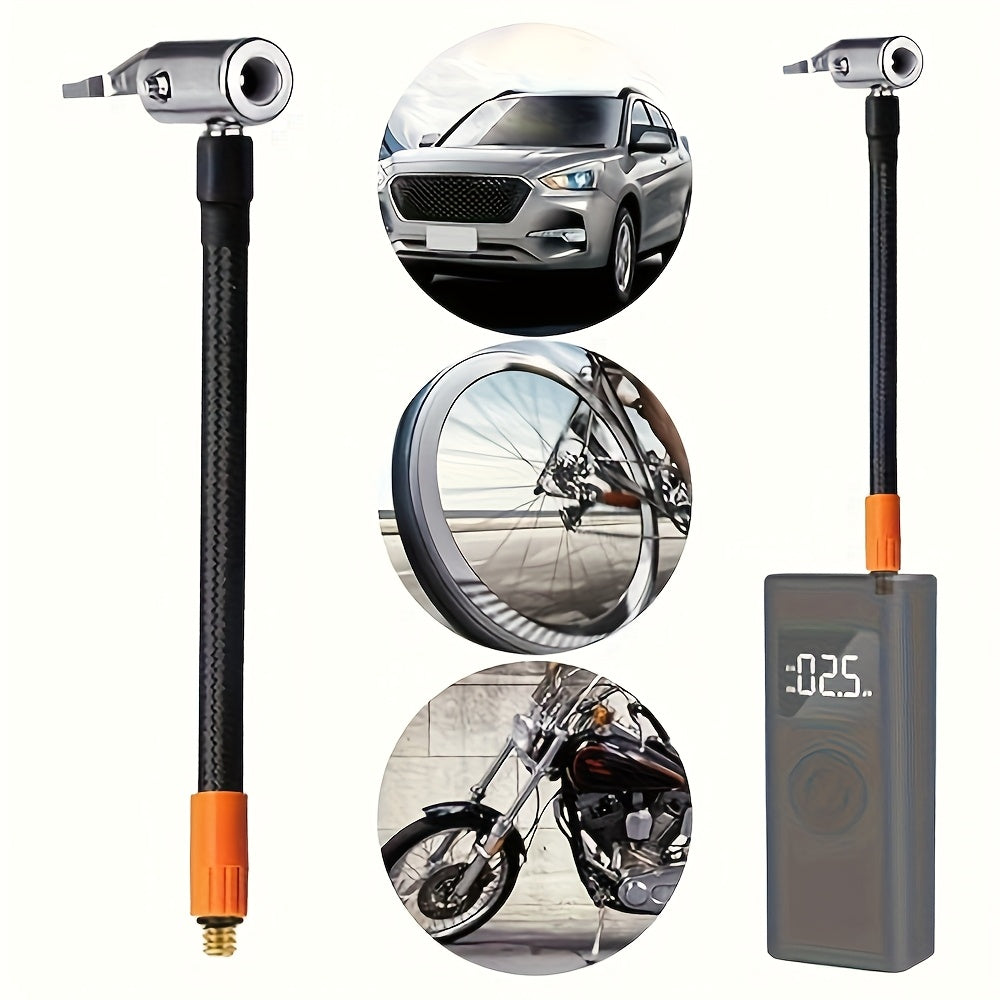30cm/11.8in Tire Inflator Quick-Release Replacement Hose, Car-Mounted Air Pump, Heat-Resistant Inflation Air Hose, Emergency Jump Starter, M6 Air Hose Thread Specification Tire Inflation Hose