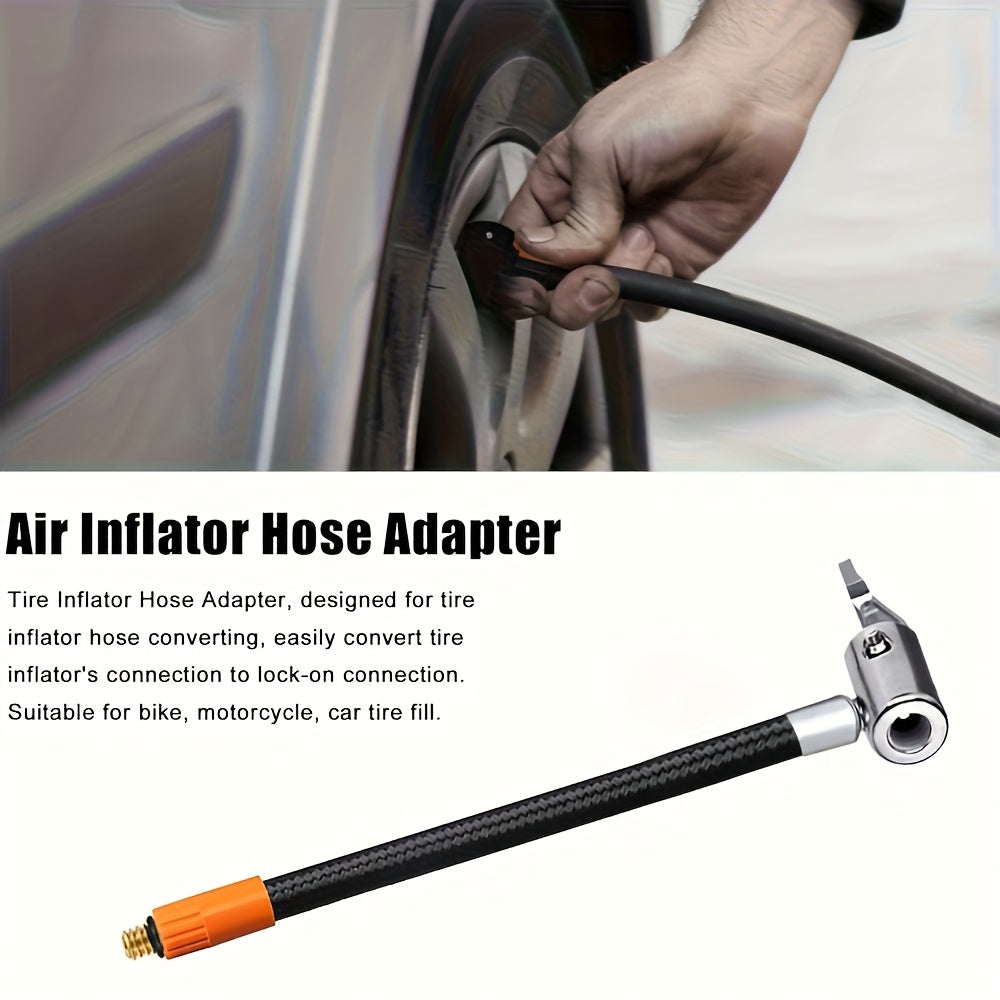 30cm/11.8in Tire Inflator Quick-Release Replacement Hose, Car-Mounted Air Pump, Heat-Resistant Inflation Air Hose, Emergency Jump Starter, M6 Air Hose Thread Specification Tire Inflation Hose