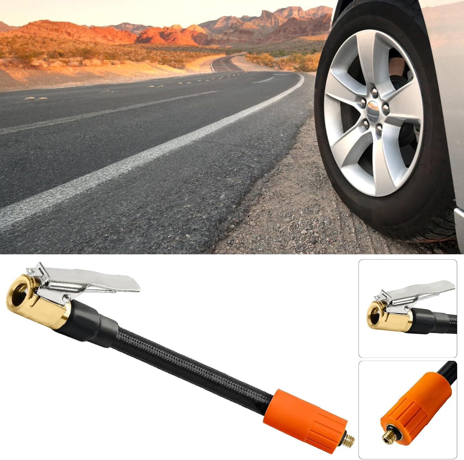 M6 Tire Inflation Adapter - Universal 6mm Threaded Connector for Motorcycle, Car & Silicone Tire Air Pumps