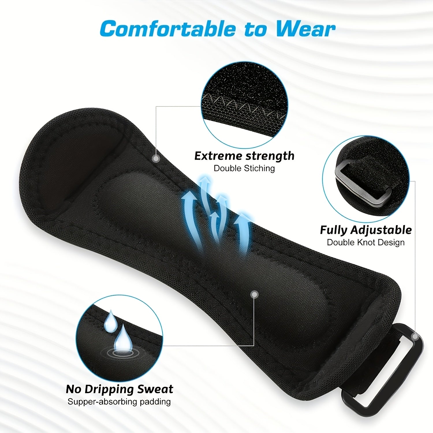Run Forever Sports Patella Strap Knee Brace Support for Arthritis, ACL, Running, Basketball, Meniscus Tear, Sports, Athletic. Best Knee Brace for Hiking, Soccer, Volleyball & Squats (Pack Of 2, Black)