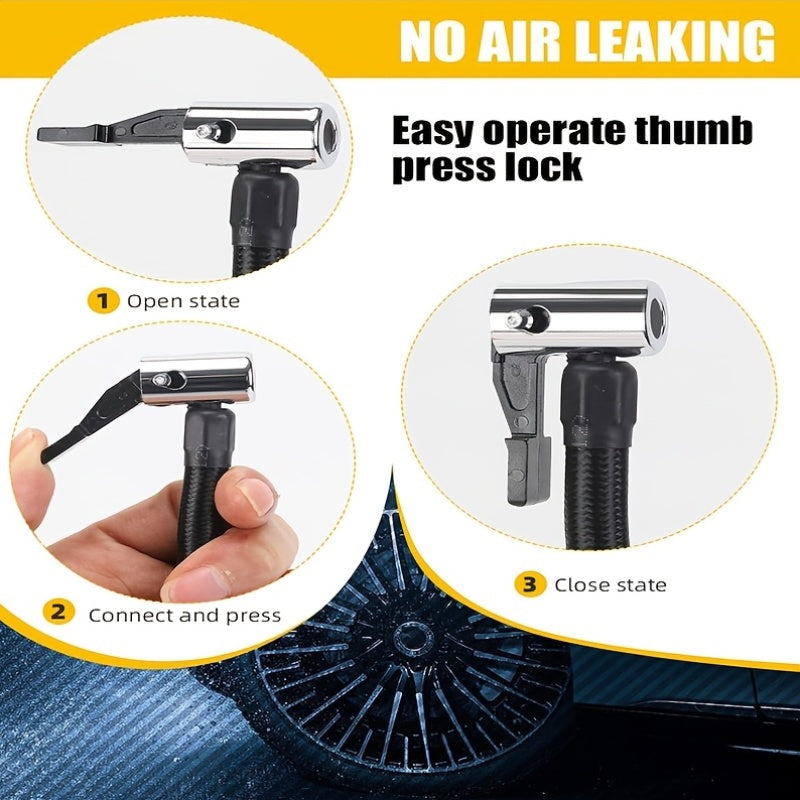 30cm/11.8in Tire Inflator Quick-Release Replacement Hose, Car-Mounted Air Pump, Heat-Resistant Inflation Air Hose, Emergency Jump Starter, M6 Air Hose Thread Specification Tire Inflation Hose