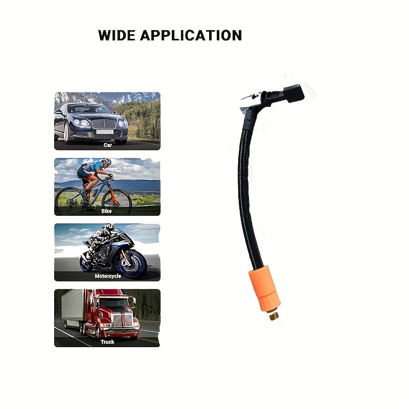 30cm/11.8in Tire Inflator Quick-Release Replacement Hose, Car-Mounted Air Pump, Heat-Resistant Inflation Air Hose, Emergency Jump Starter, M6 Air Hose Thread Specification Tire Inflation Hose
