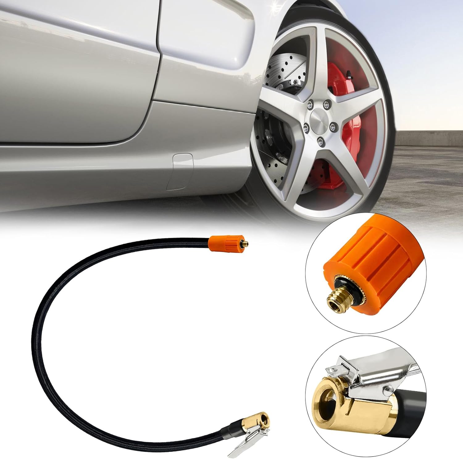 M6 Tire Inflation Adapter - Universal 6mm Threaded Connector for Motorcycle, Car & Silicone Tire Air Pumps