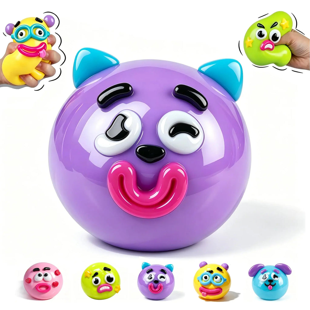 Smushers Squishy Toy, Dog Face Swap Soft Slow Rise Squeeze Toy, Cute Moldable Sensory Stress Relief Fidget Toy